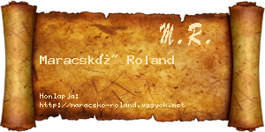 Maracskó Roland névjegykártya